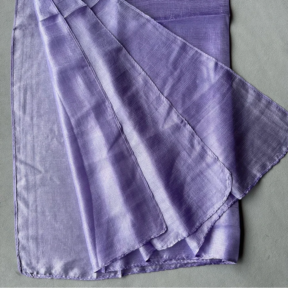 100% Silk Scarf ~ Light Purple  ~ Beautiful Shimmer! ~ Brand New! - Picture 6 of 7